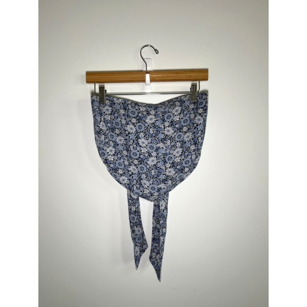 Abercrombie Fitch Festival Boho Cottage Womens Triangle Tie Top Purple Floral S